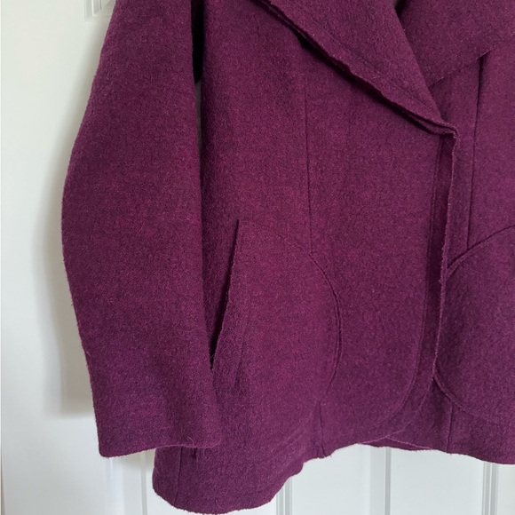 Halogen raspberry boiled wool coat - Picture 2 of 8